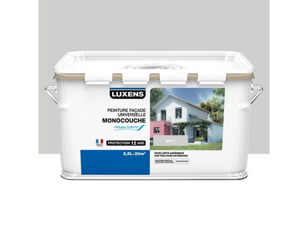 Peinture facade universel LUXENS 2L5 gris1