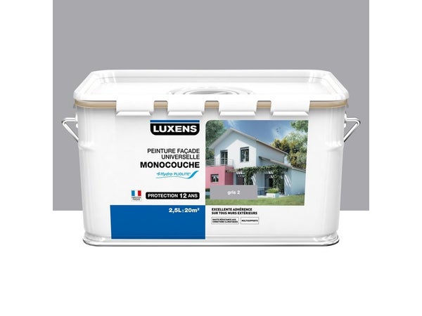 Peinture facade universel LUXENS 2L5 gris2