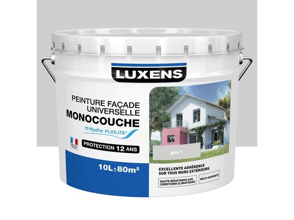 Peinture facade universel LUXENS 10L gris1