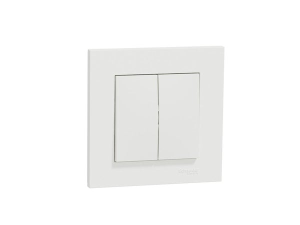 Double interrupteur va-et-vient complet, SCHNEIDER ELECTRIC Miluz, blanc