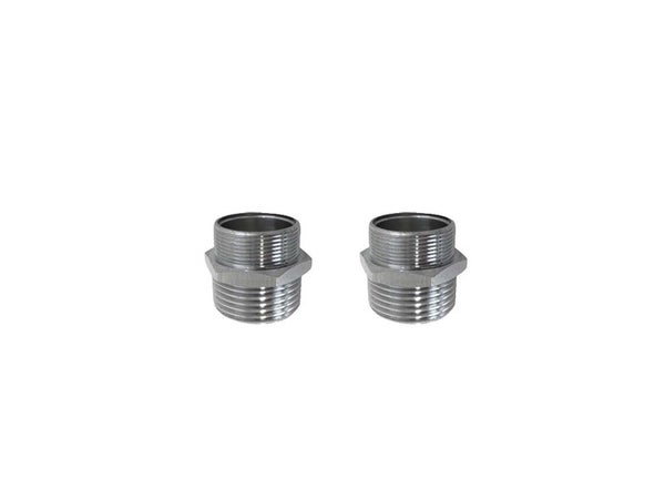 Lot de 2 raccords droits mâle 12 x 17mm chrome