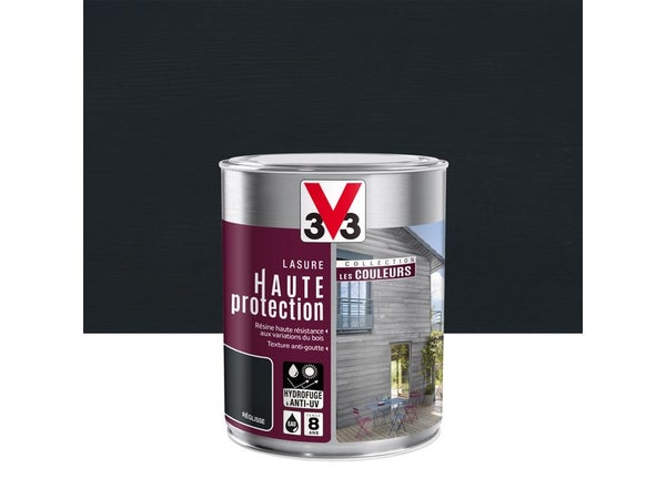 Lasure V33 HP les couleurs 8 ans reglisse satine 1 l