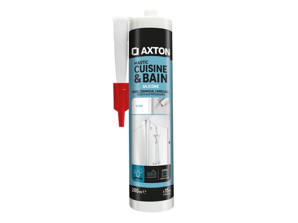 Mastic cuisine & salle de bains acétique blanc 280 ml AXTON