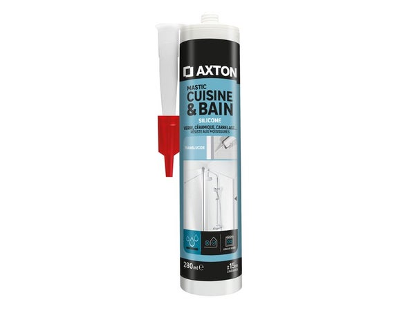 Mastic cuisine & salle de bains acétique transparent 280 ml AXTON