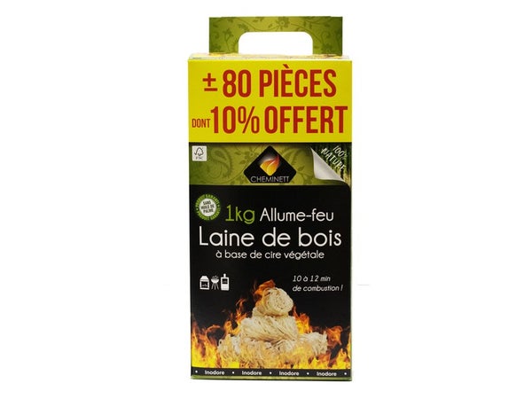 Allume-feu laine de bois CHEMINETT 1kg