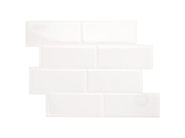 Lot de 4 crédences adhésives Métro, blanc, 29.4 cm x 21.3 cm
