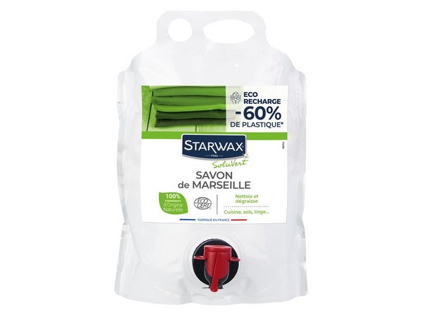 Eco recharge savon de marseille liquide STARWAX Soluvert 3L