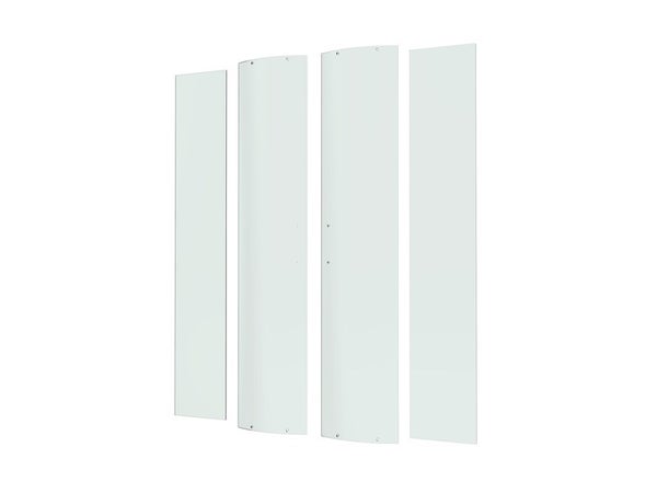 Porte de douche, angle 1/4 de cercle chrome, L.90 cm x l.90 cm, verre de securit