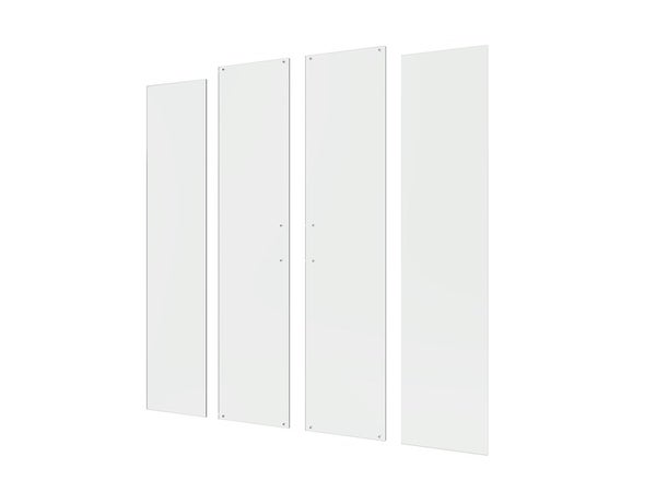 Porte de douche, angle carre chrome, L.190 cm x l.80 cm, verre de securite trans