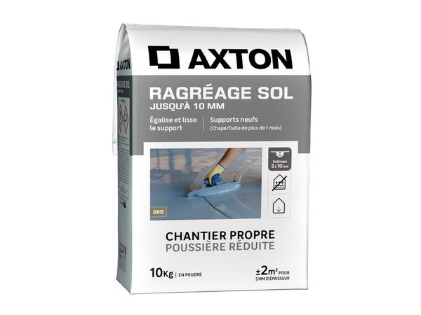 Ragreage poudre 3 a 10 mm, interieur, AXTON, 10KG