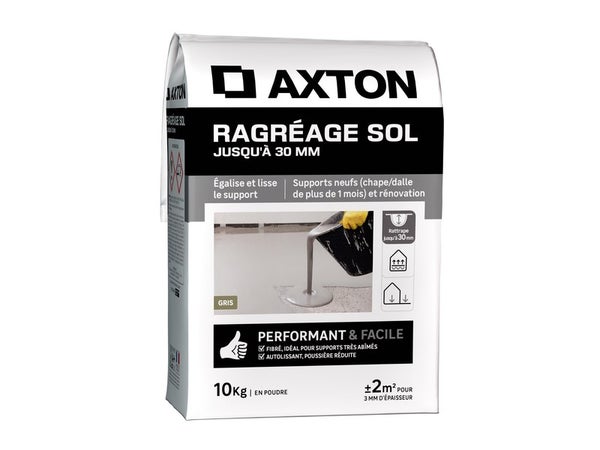 Ragreage poudre 30 mm, interieur/exterieur, AXTON, 10KG