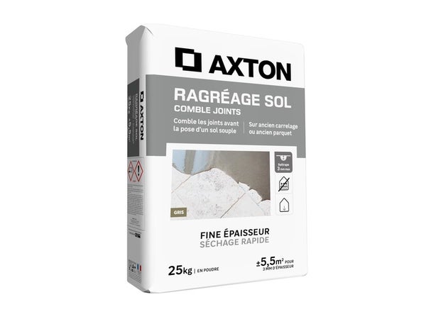 Ragreage poudre inferieur a 3mm, interieur, AXTON, 25KG