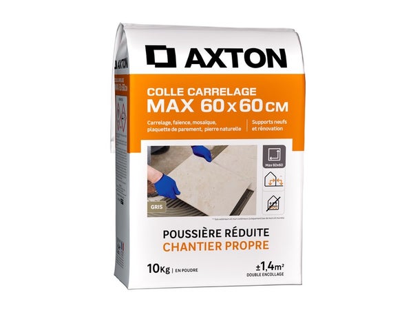Colle en poudre sol/mur, interieur/exterieur, flex, gris AXTON 10KG
