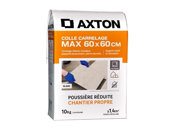Colle en poudre sol/mur, interieur/exterieur, flex, blanc AXTON 10KG