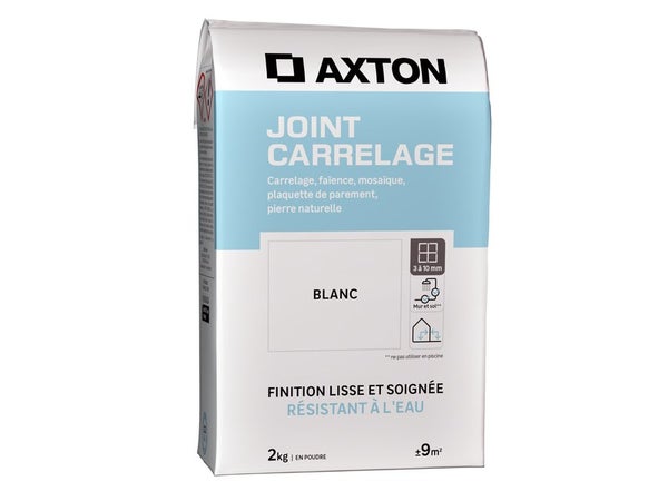 Joint poudre carrelage / mosaique superieur a 3mm AXTON blanc 2KG