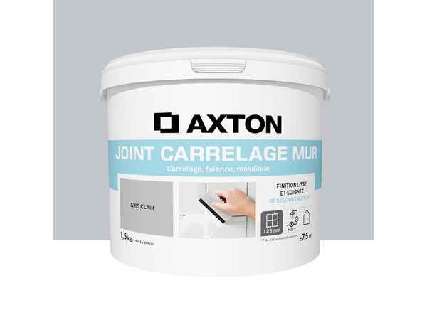 Joint pate carrelage / mosaique AXTON gris clair 1.5 kg