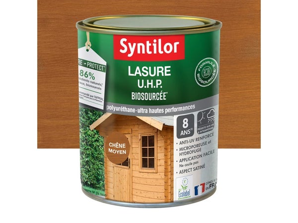 Lasure SYNTILOR U.H.P. biosourcee nature protect 8 ans chêne moyen satiné 1 L