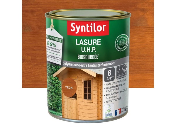 Lasure SYNTILOR U.H.P. biosourcee nature protect 8 ans teck satiné 1 L