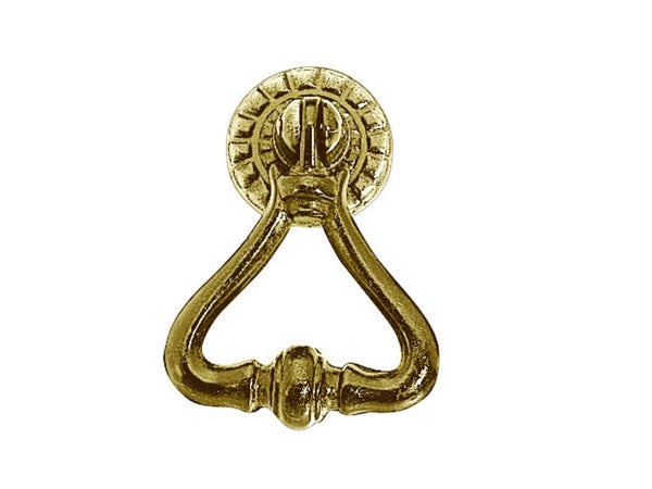 Bouton De Meuble Régence, Laiton Nickelé Mat