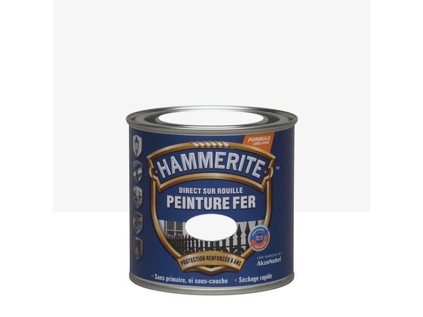 Peinture Fer Extérieur Direct Sur Rouille Hammerite Blanc Martelé 0.25 L