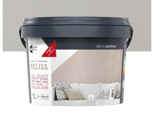 Enduit Décoratif, Reliss 2 En 1 Maison Deco, Galet, 15 Kg