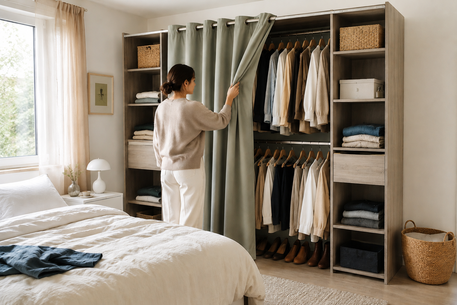 Quel rideau choisir pour cacher son dressing ? 