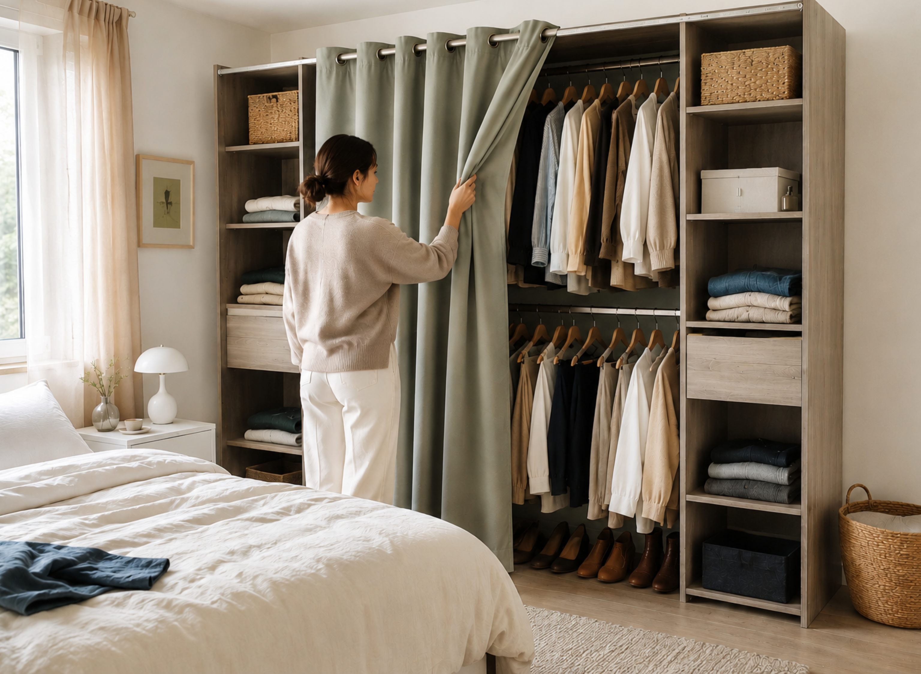Quel rideau choisir pour cacher son dressing ? 